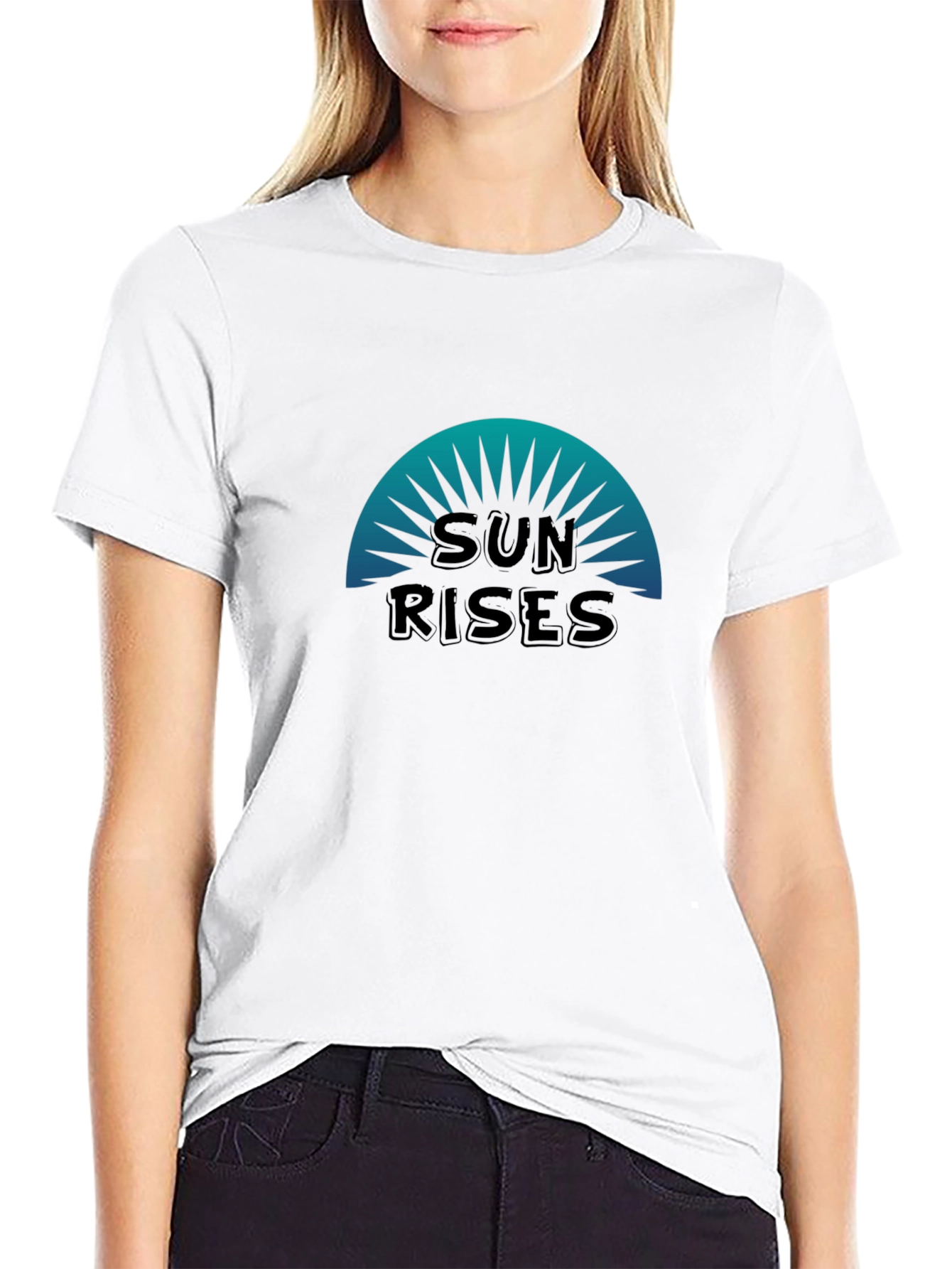 Sun Rises Graphic Tee - Black Cotton T-Shirt