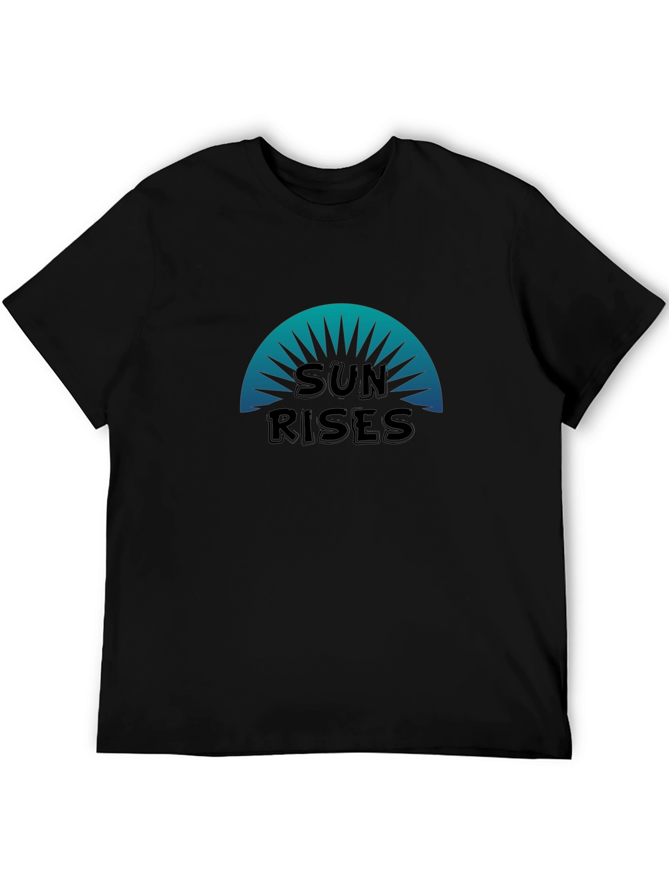 Sun Rises Graphic Tee - Black Cotton T-Shirt