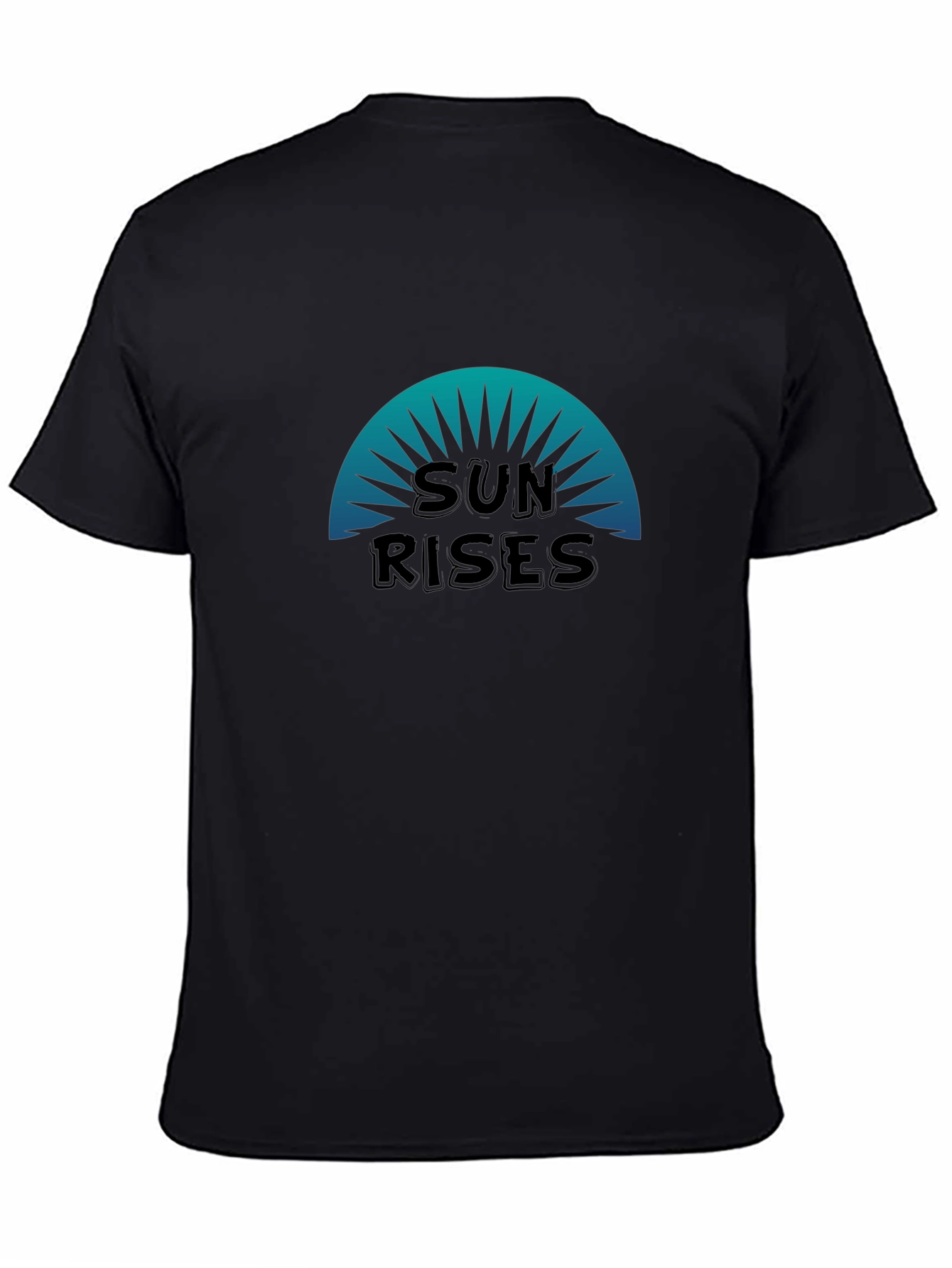 Sun Rises Graphic Tee - Black Cotton T-Shirt