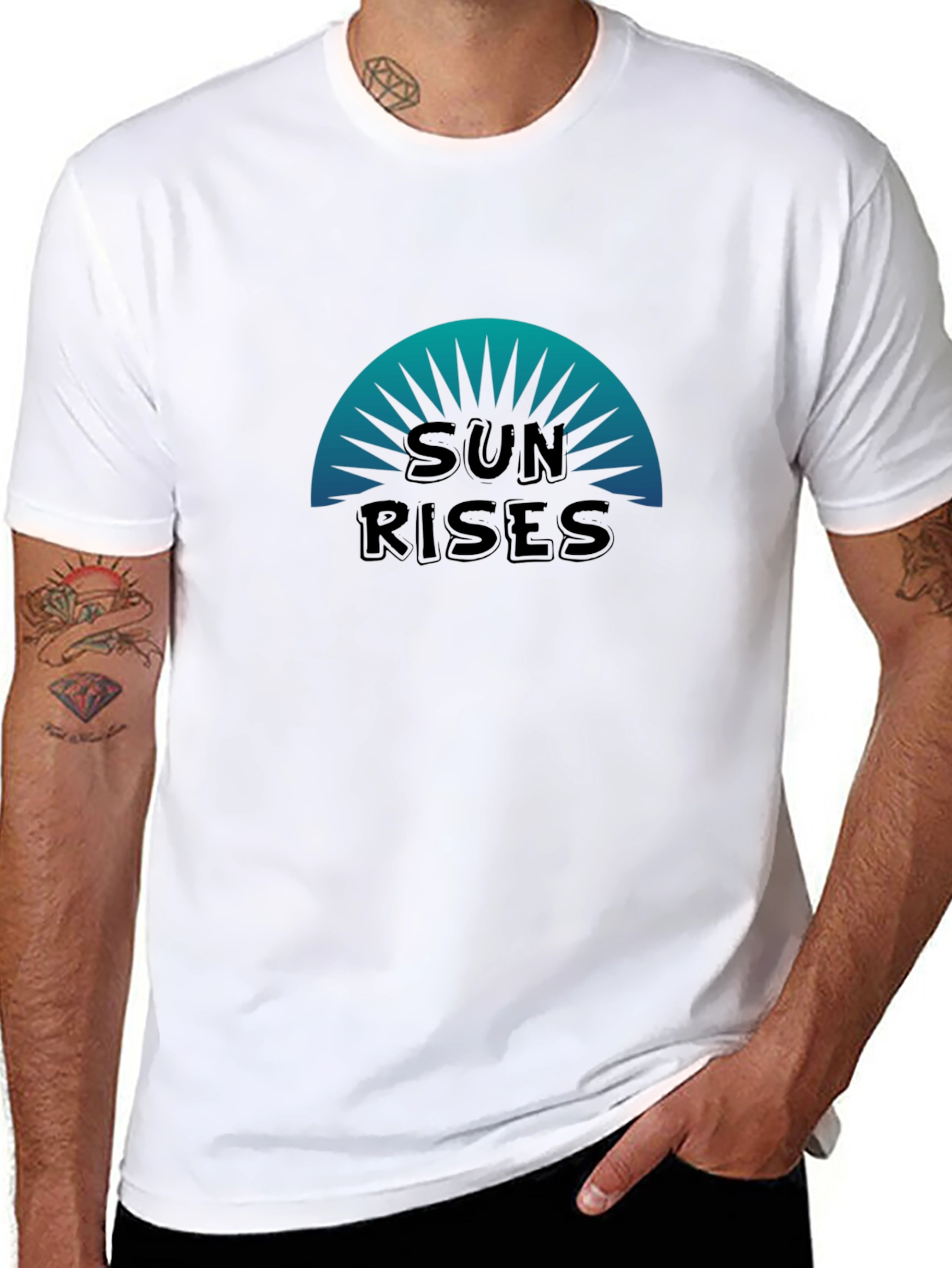 Sun Rises Graphic Tee - Black Cotton T-Shirt
