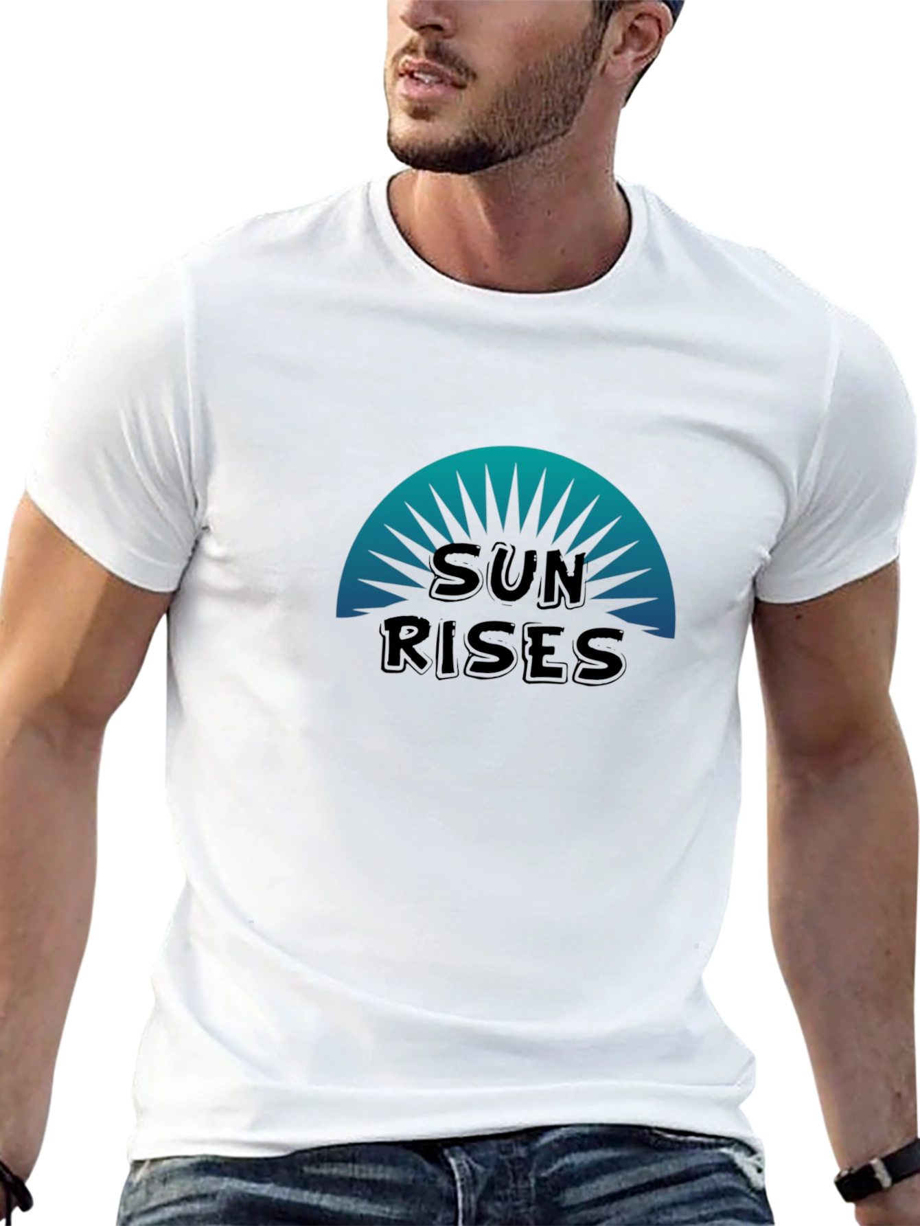 Sun Rises Graphic Tee - Black Cotton T-Shirt