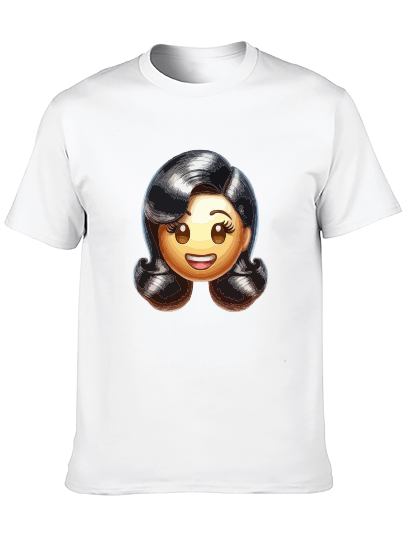 Retro Emoji Womans Black T-Shirt
