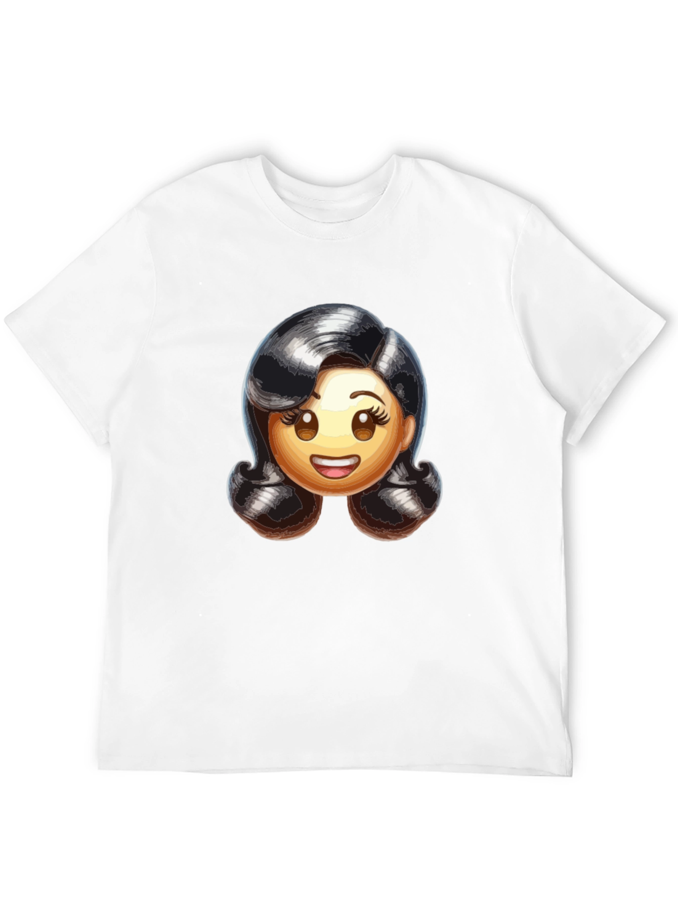 Retro Emoji Womans Black T-Shirt