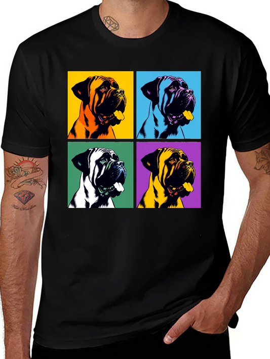 Pop Art Dog Graphic Tee - Trendy Canine Lovers Shirt