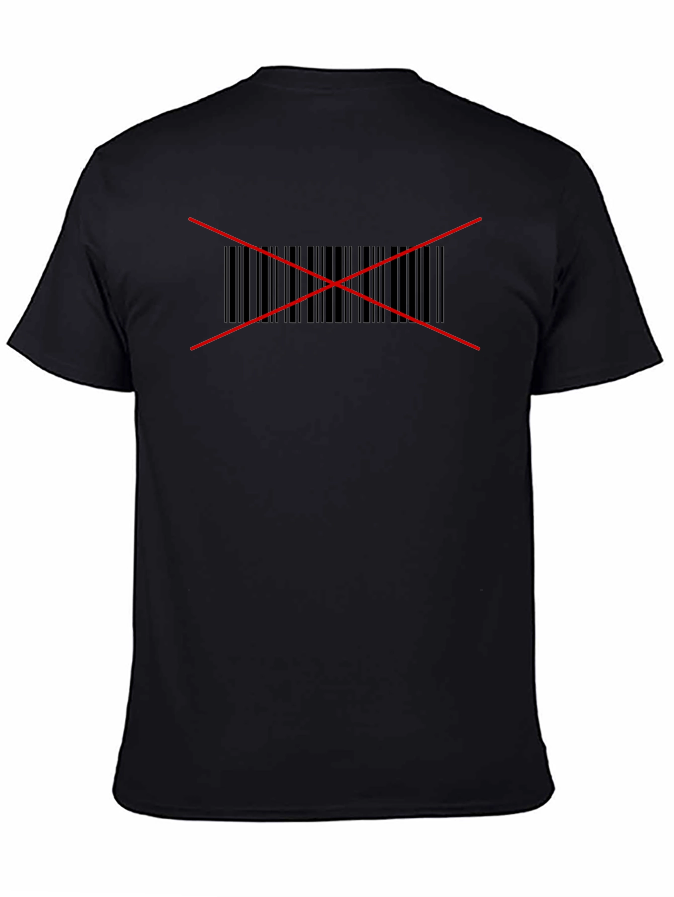 Edgy Barcode Rebellion Black T-Shirt