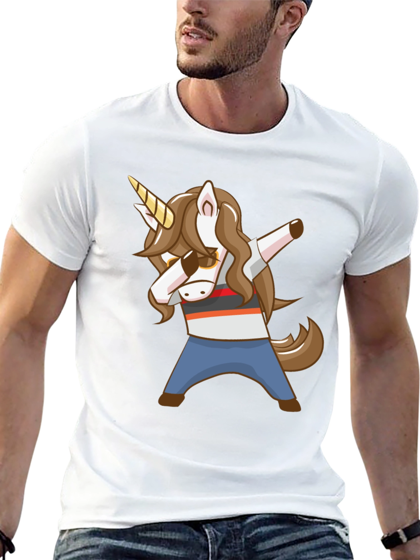 Dabbing Unicorn Graphic T-Shirt