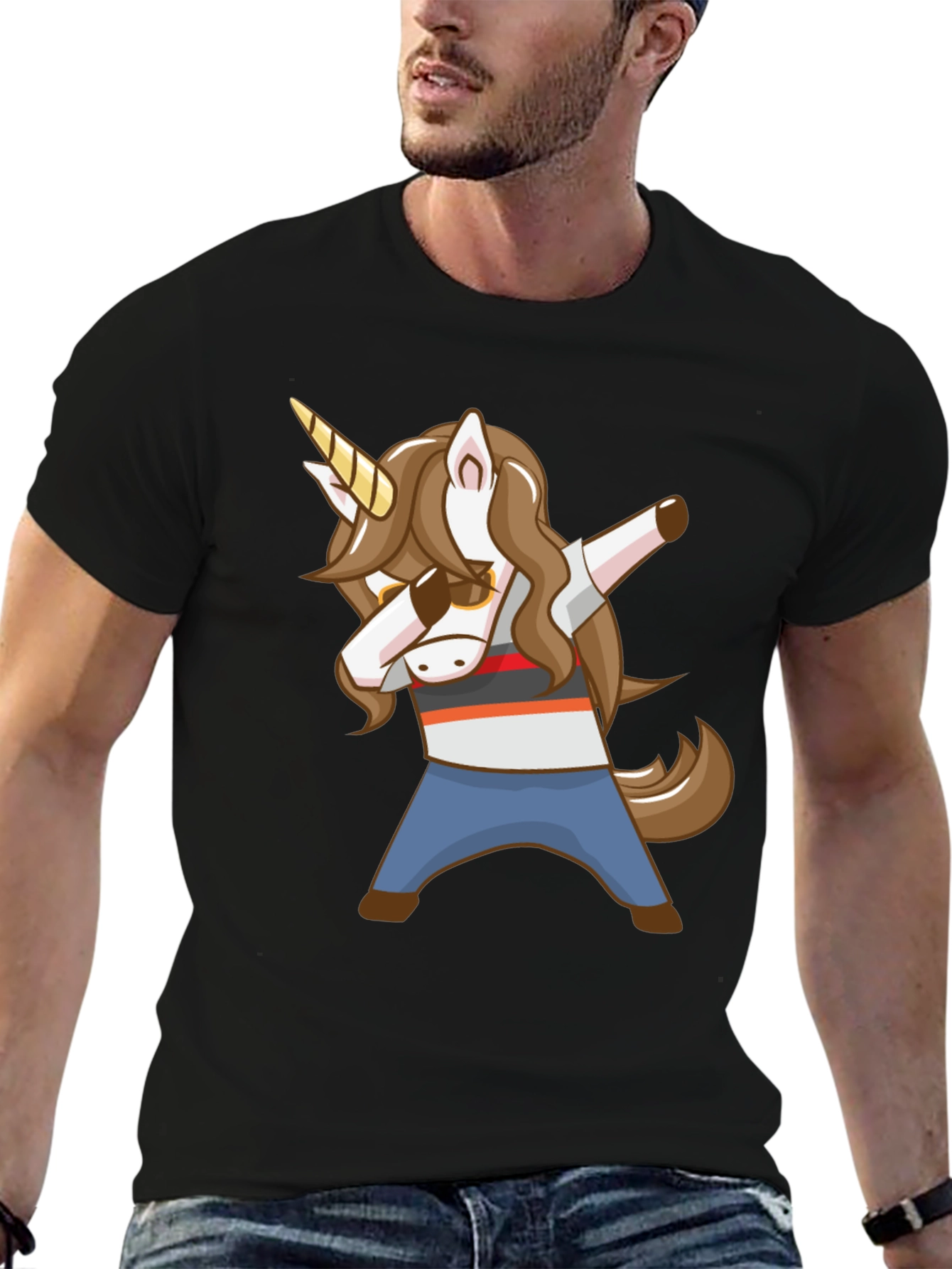 Dabbing Unicorn Graphic T-Shirt