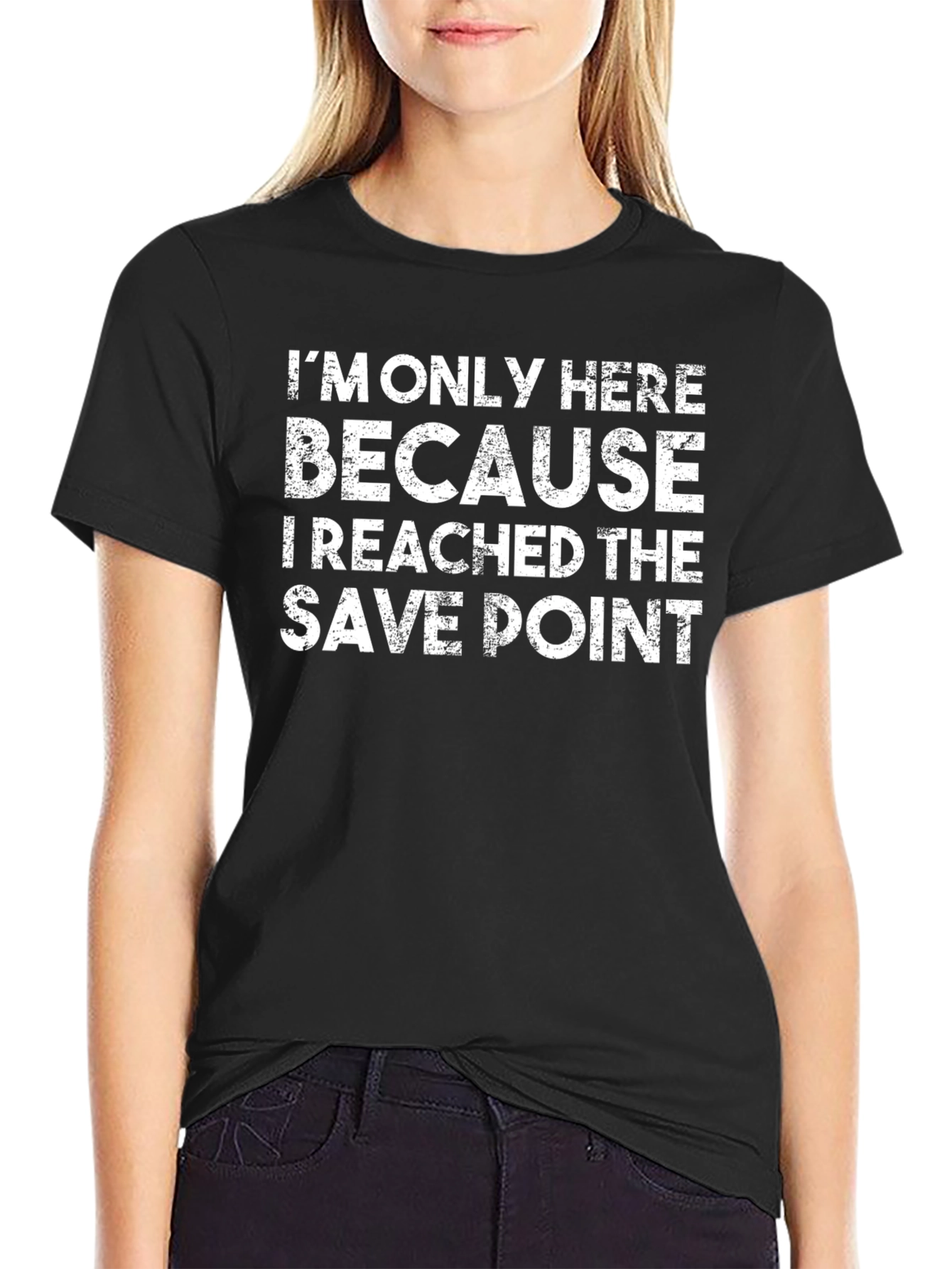 Save Point Gamer T-Shirt - Black Graphic Tee