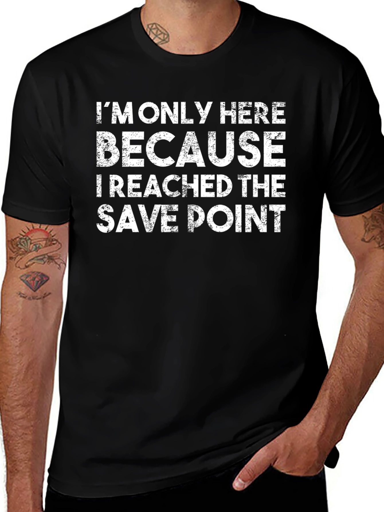 Save Point Gamer T-Shirt - Black Graphic Tee