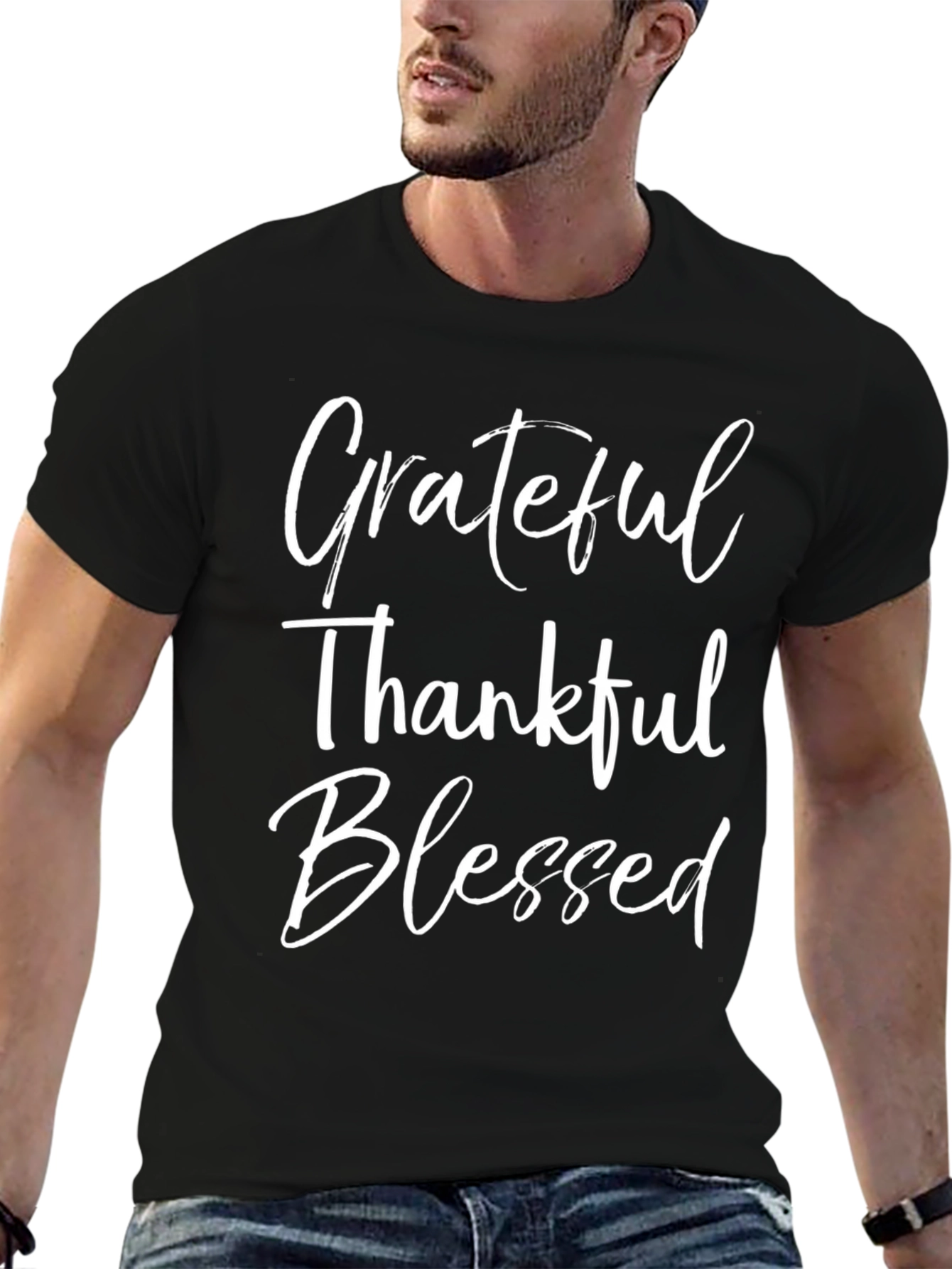Grateful Thankful Blessed Graphic T-Shirt