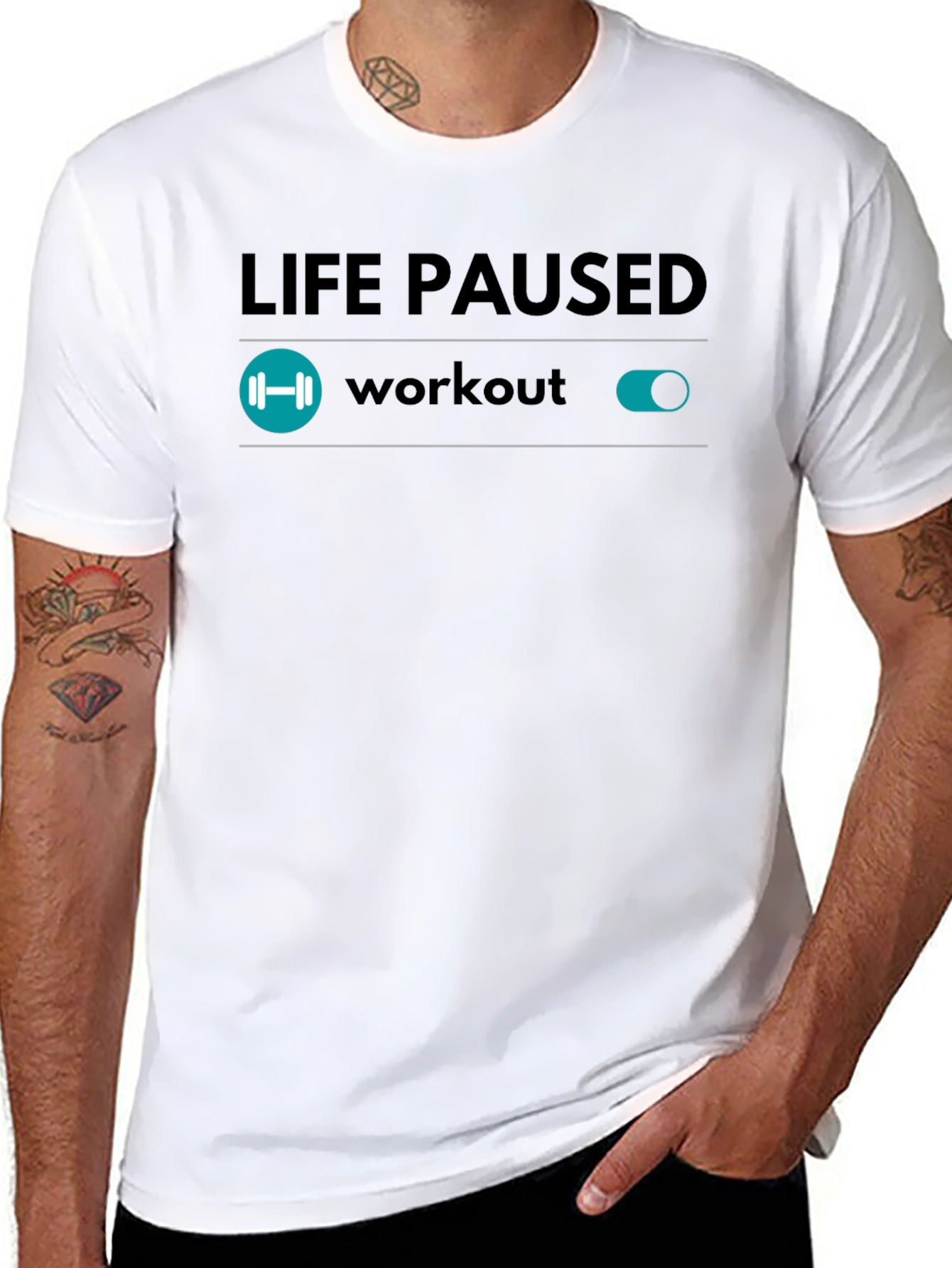 Life Paused Workout Mode T-Shirt - Black