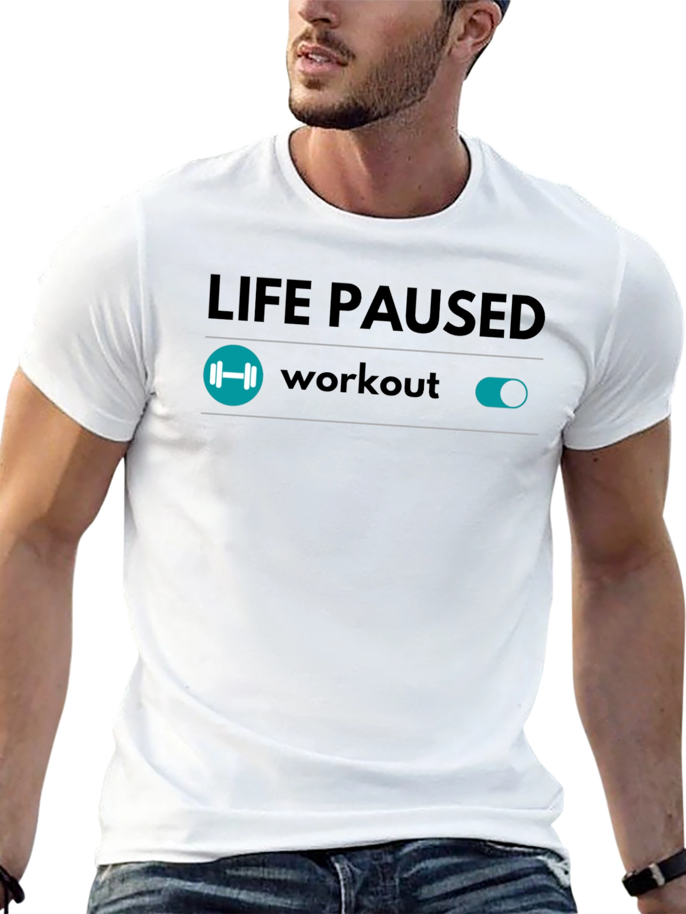 Life Paused Workout Mode T-Shirt - Black