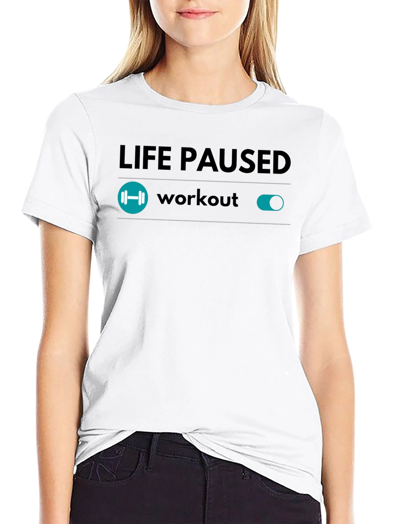 Life Paused Workout Mode T-Shirt - Black
