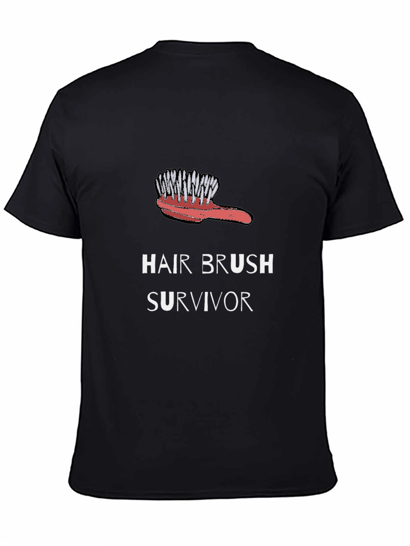 Hair Brush Survivor Graphic Tee - Black T-Shirt