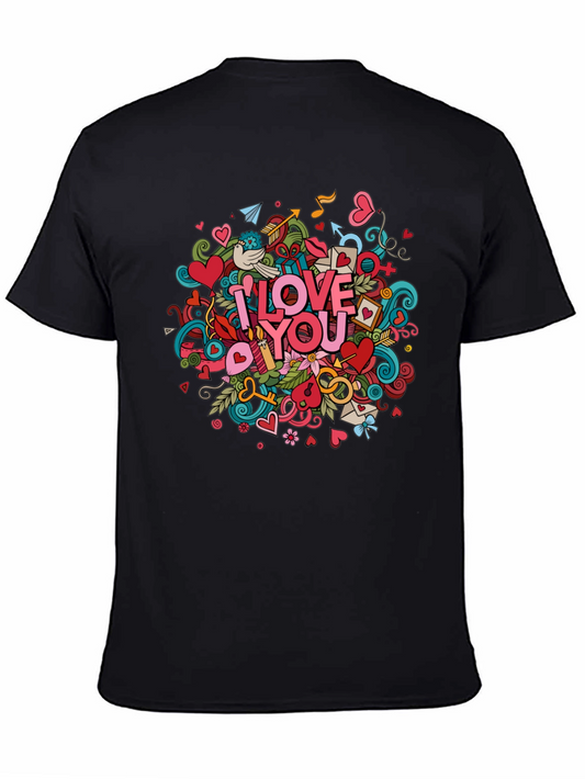 I Love You Graphic T-Shirt - Black Crew Neck Tee