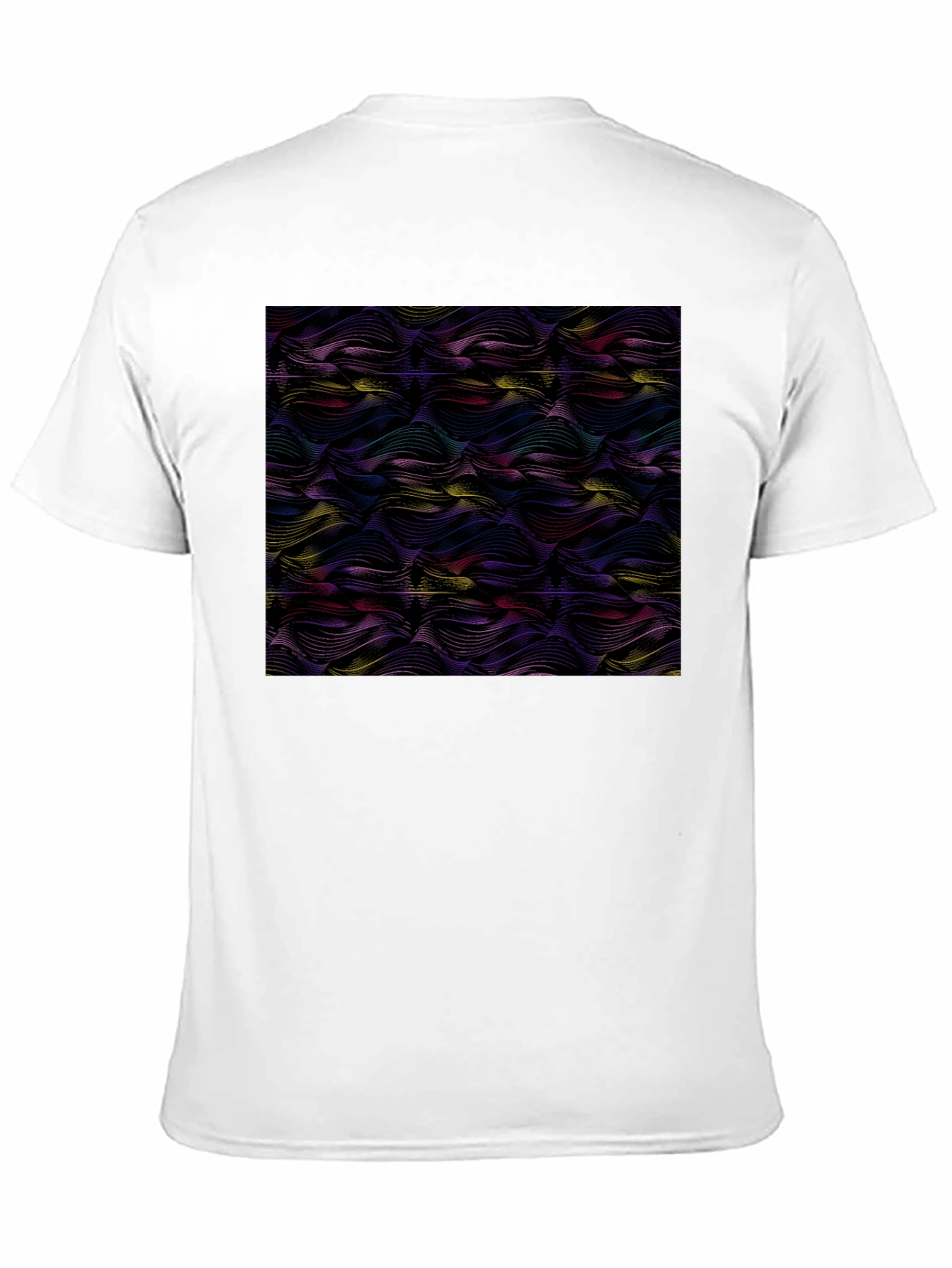 Abstract Wave Print Black T-Shirt