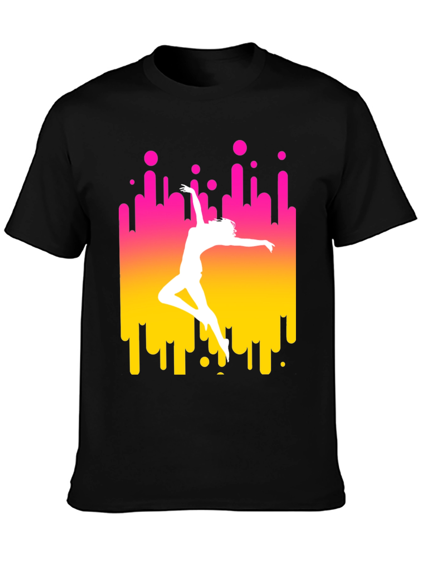 Dance Silhouette Graphic Tee - Black Cotton Blend