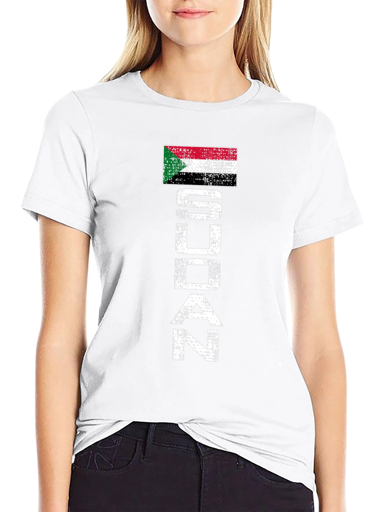 Sudan Flag Distressed T-Shirt