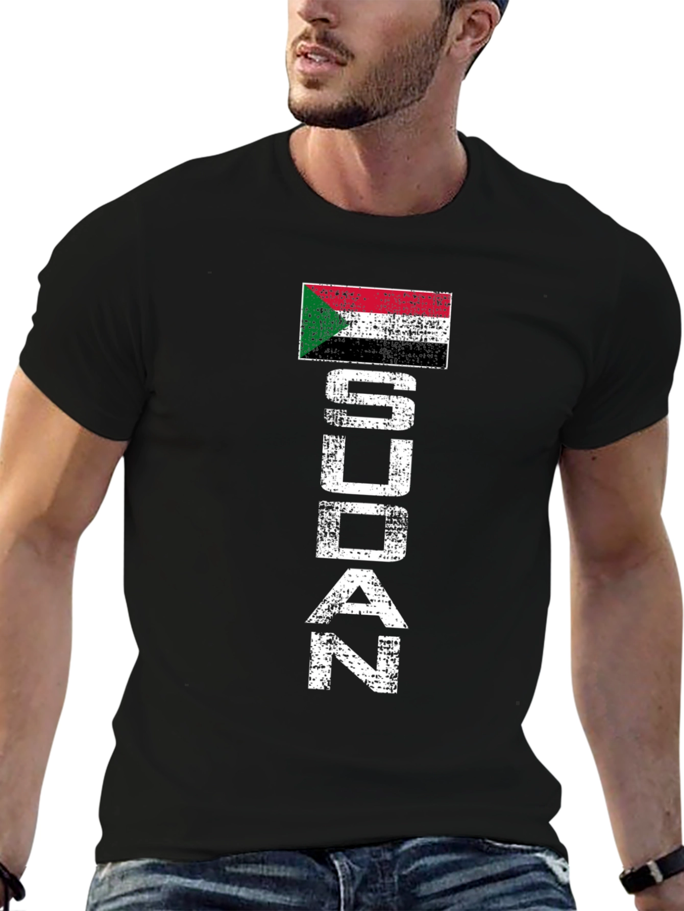 Sudan Flag Distressed T-Shirt