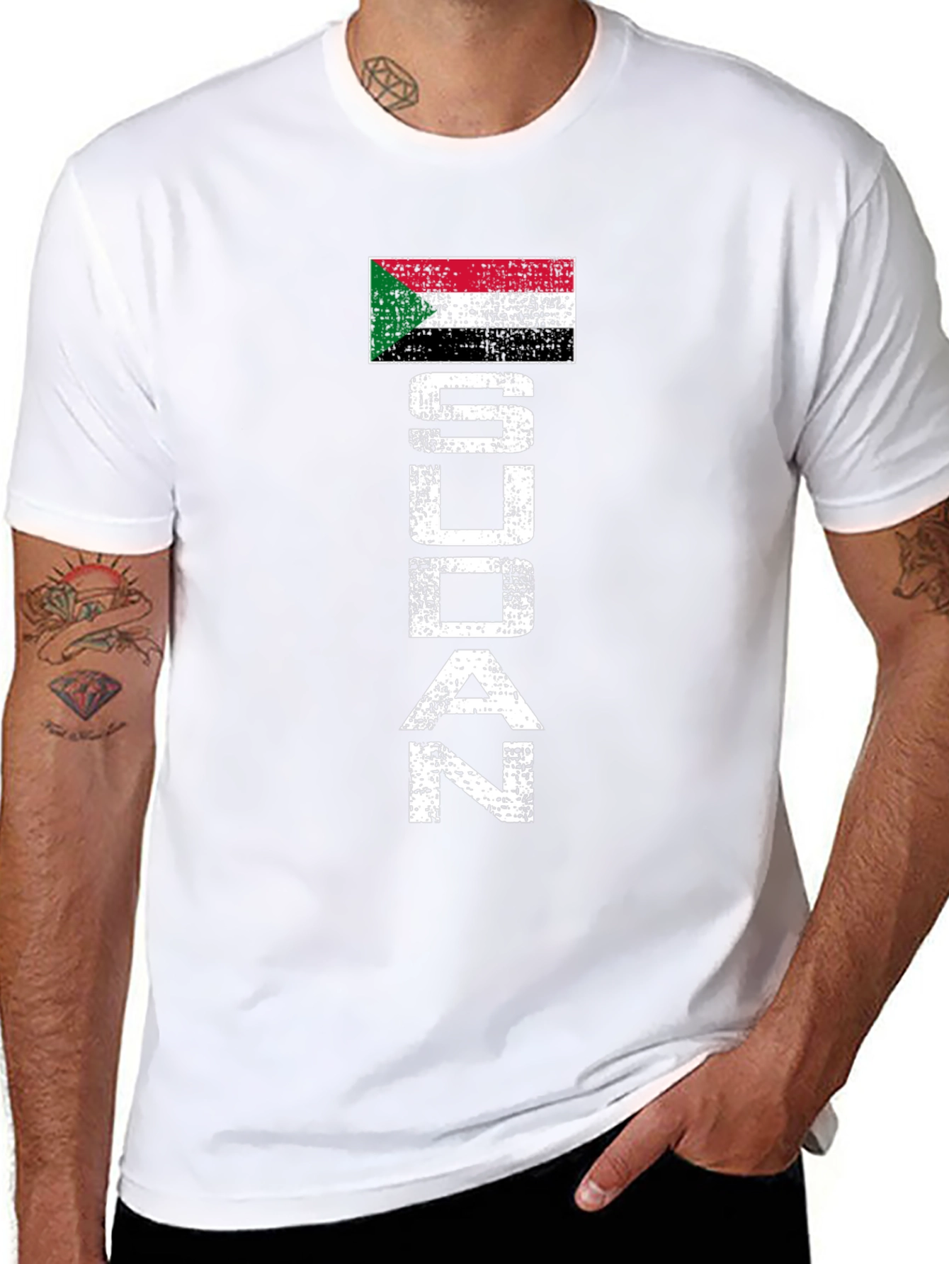 Sudan Flag Distressed T-Shirt