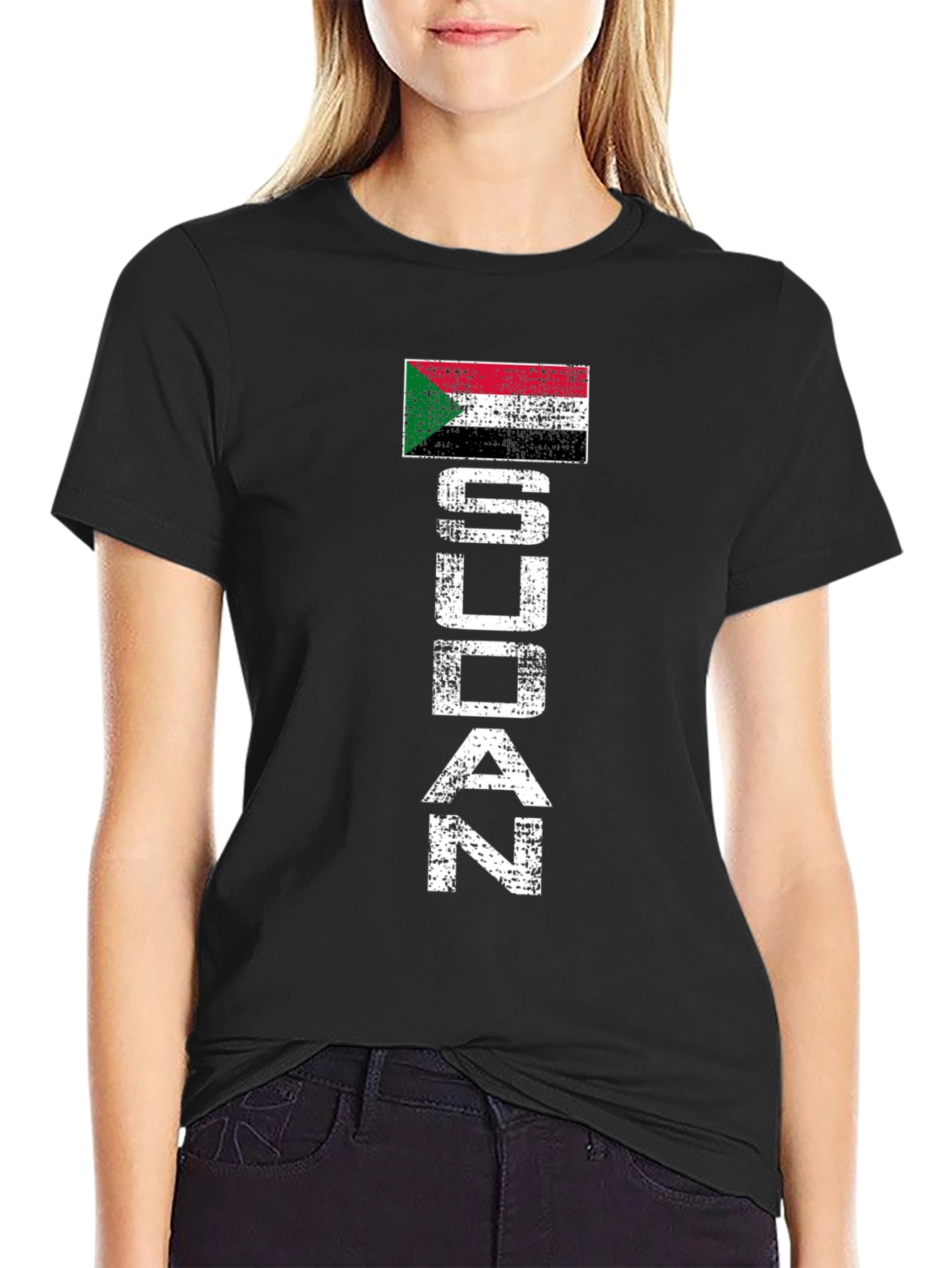 Sudan Flag Distressed T-Shirt