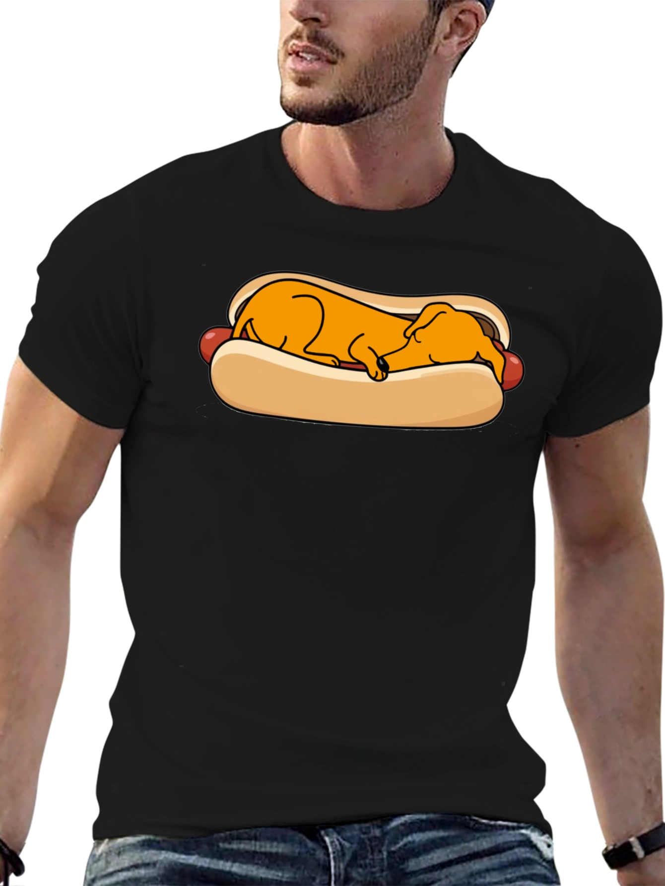 Funny Hot Dog Dachshund Graphic T-Shirt