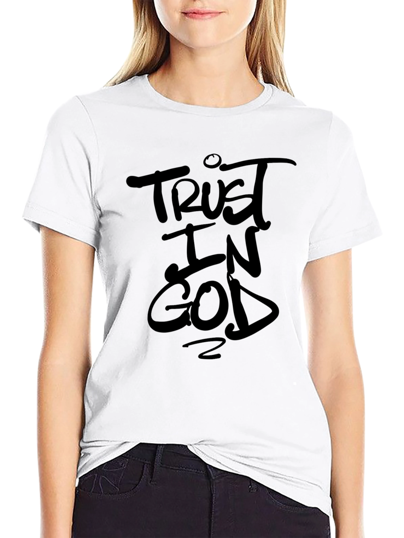 Trust in God Black Graphic T-Shirt
