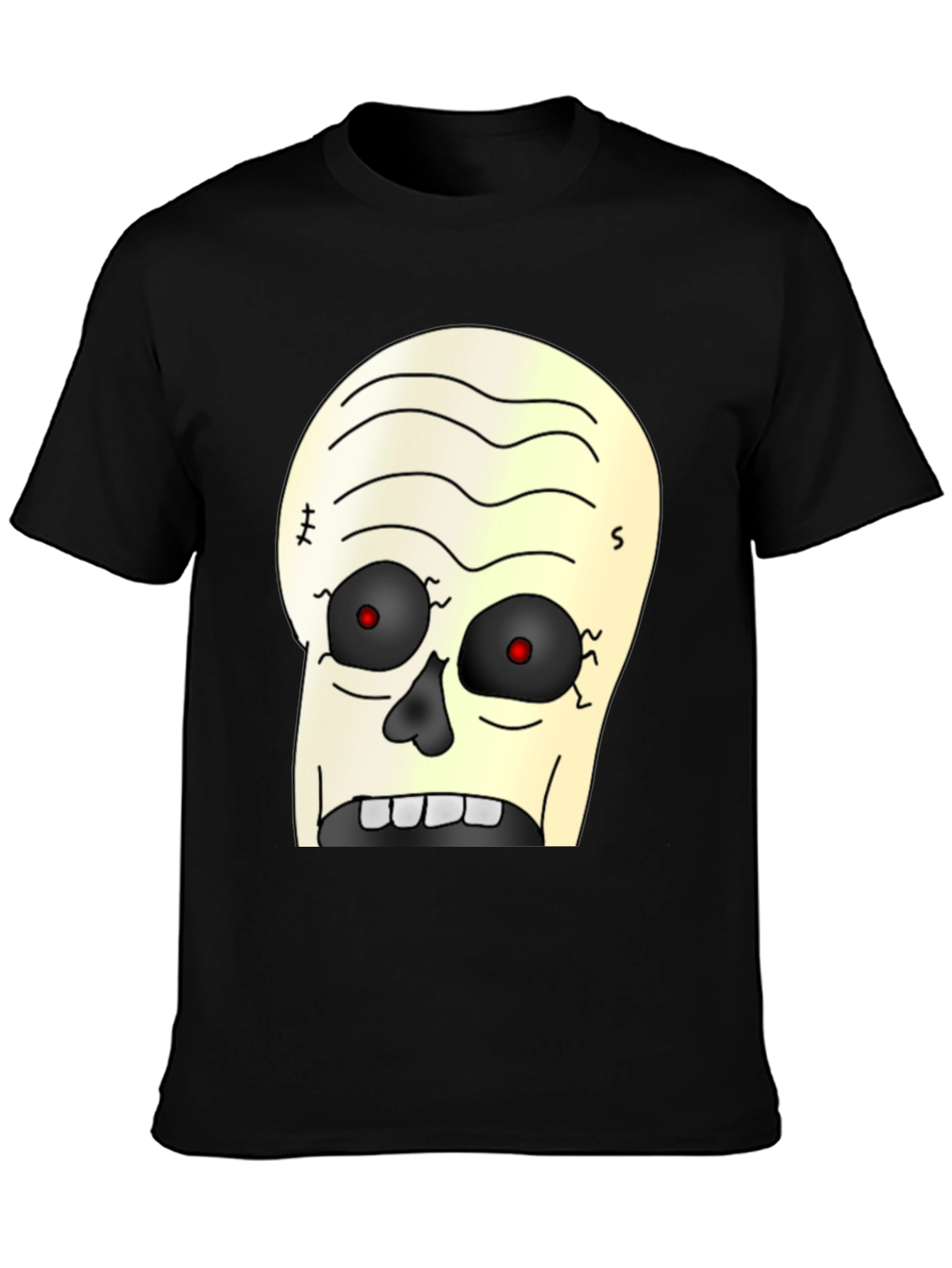 Zombie Cartoon Graphic T-Shirt - Black