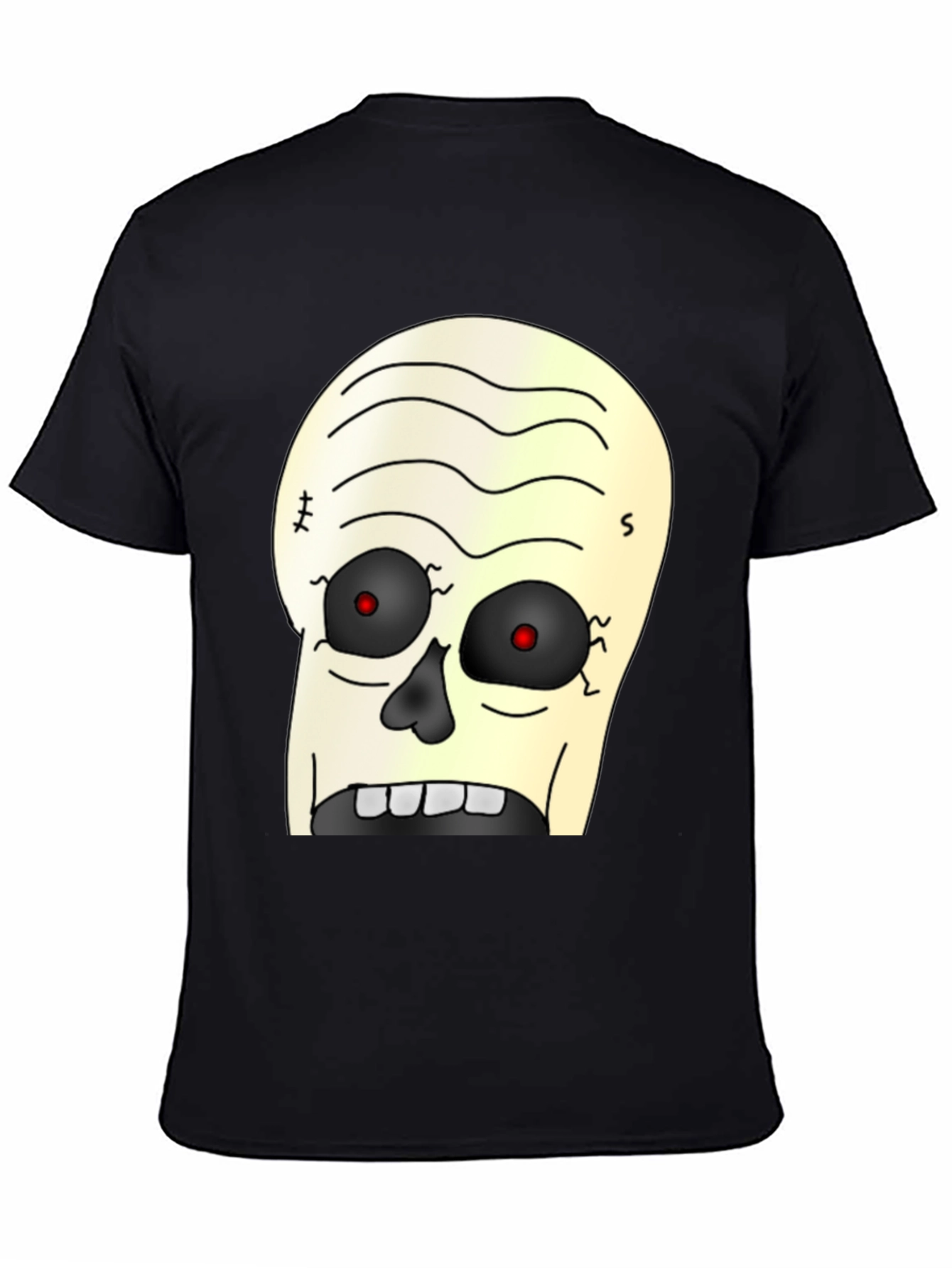 Zombie Cartoon Graphic T-Shirt - Black