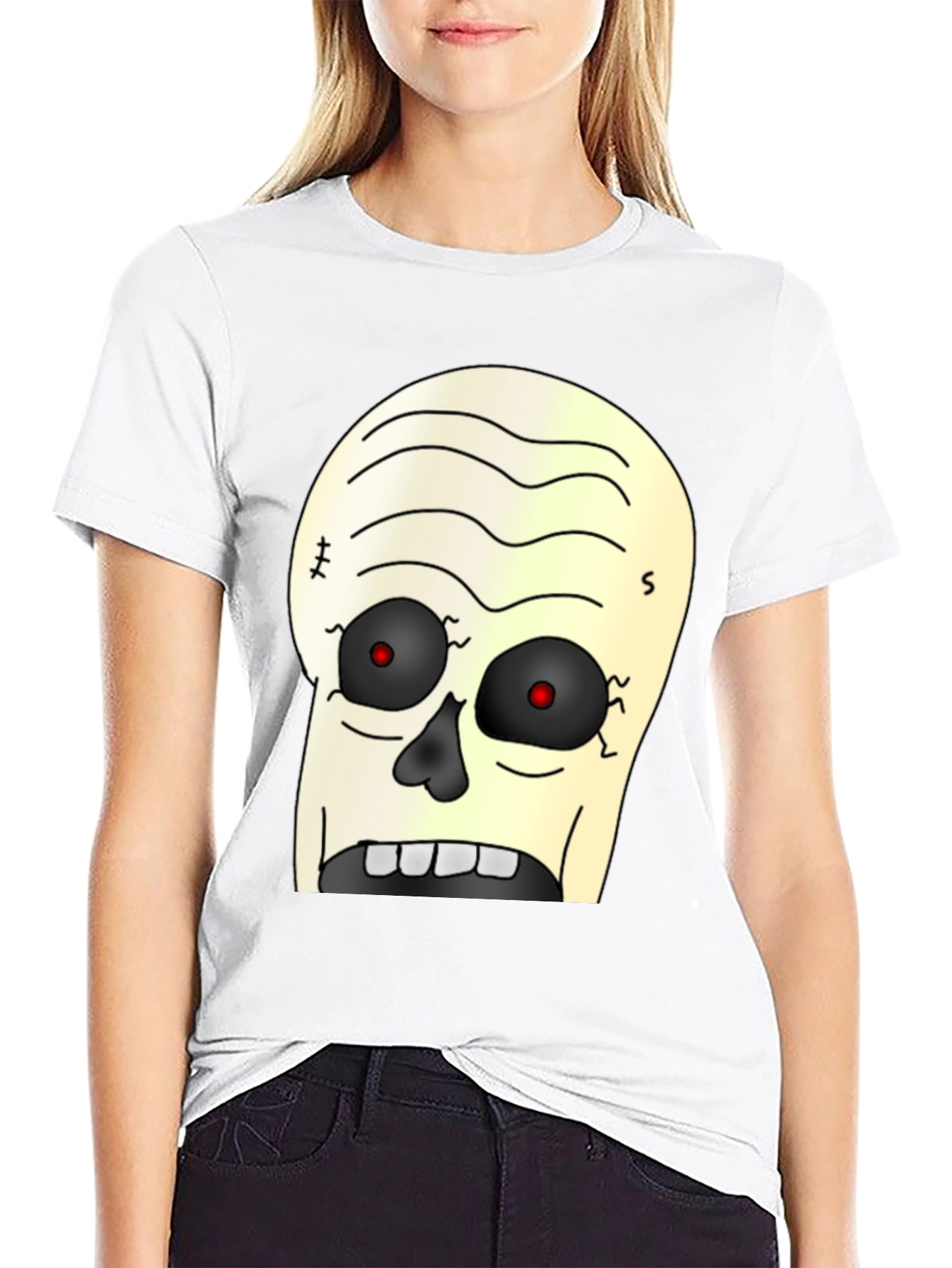 Zombie Cartoon Graphic T-Shirt - Black