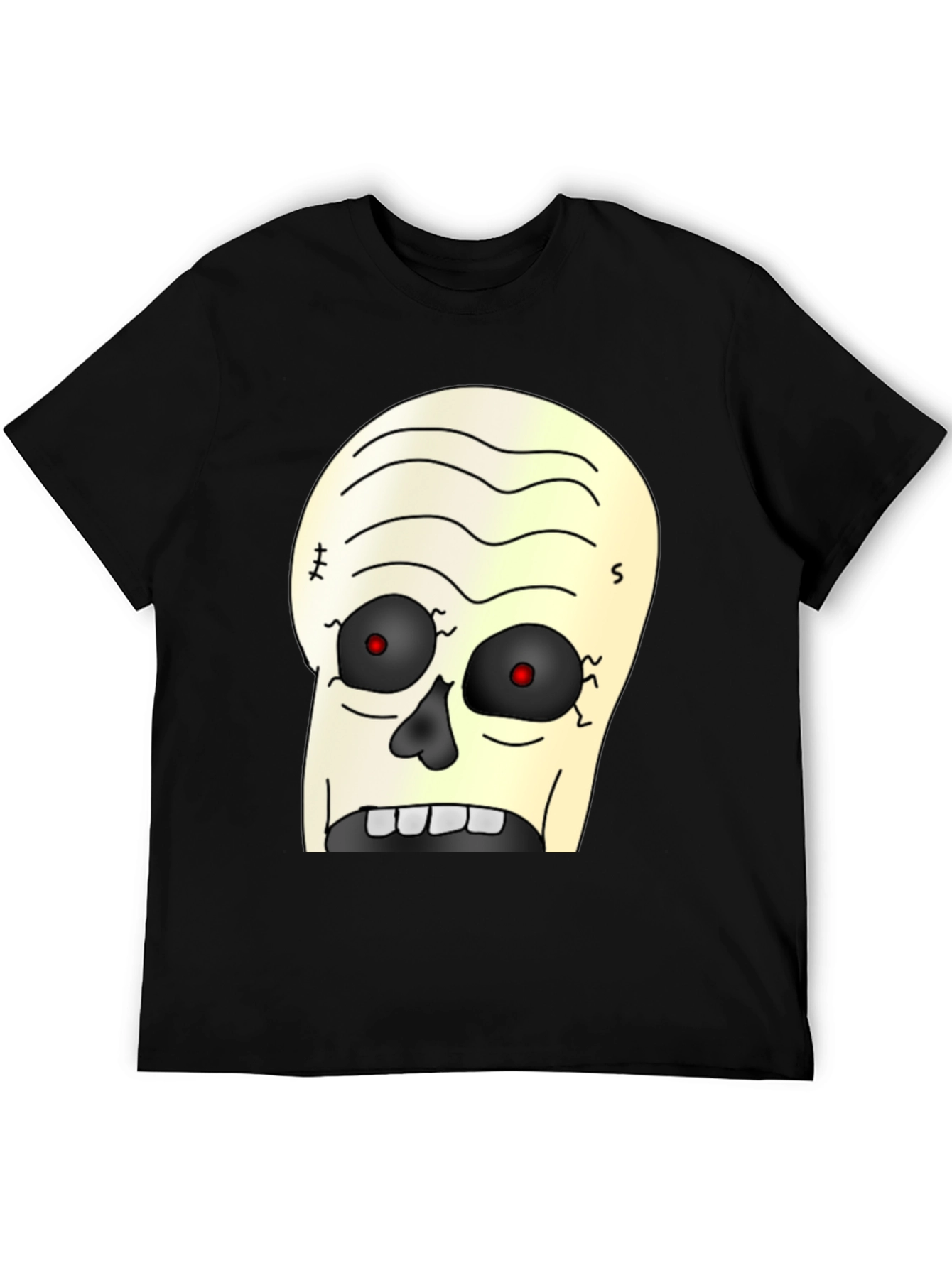 Zombie Cartoon Graphic T-Shirt - Black