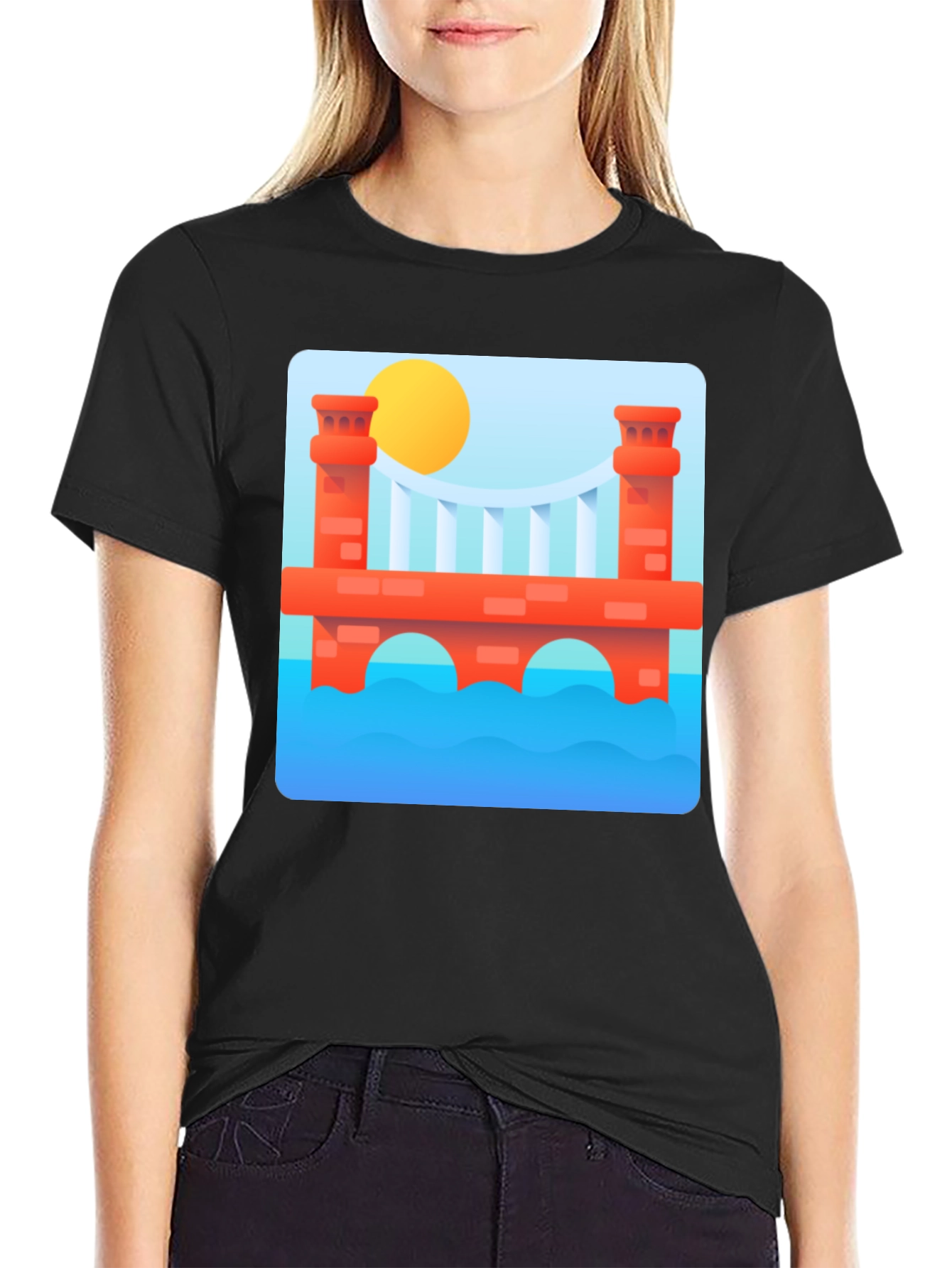 Abstract Bridge Graphic T-Shirt