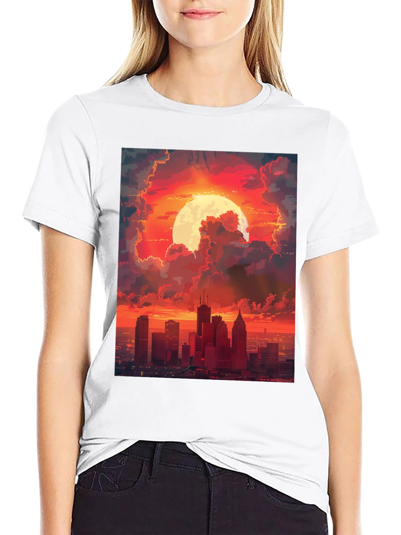 Cityscape Sunset Graphic Tee