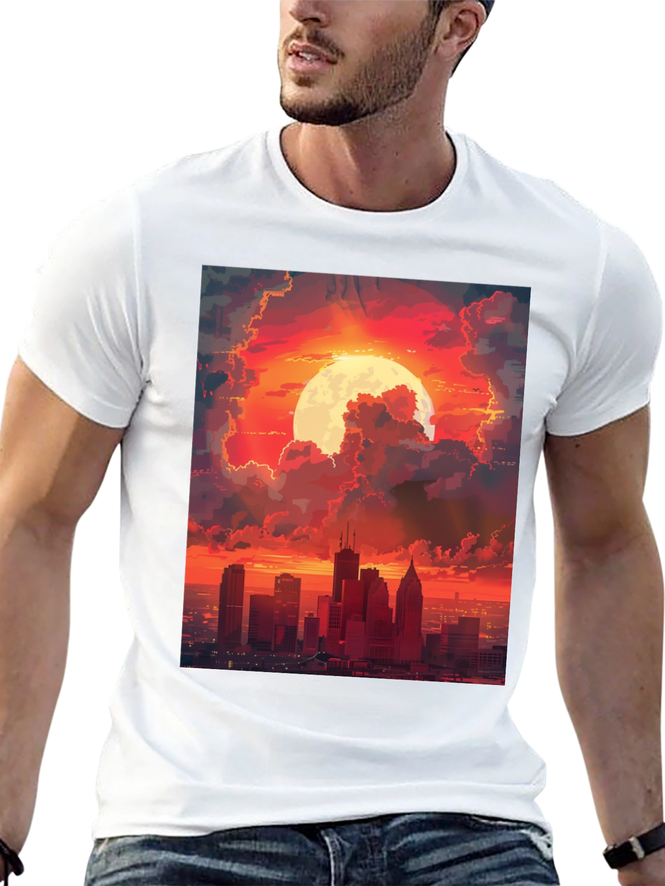 Cityscape Sunset Graphic Tee
