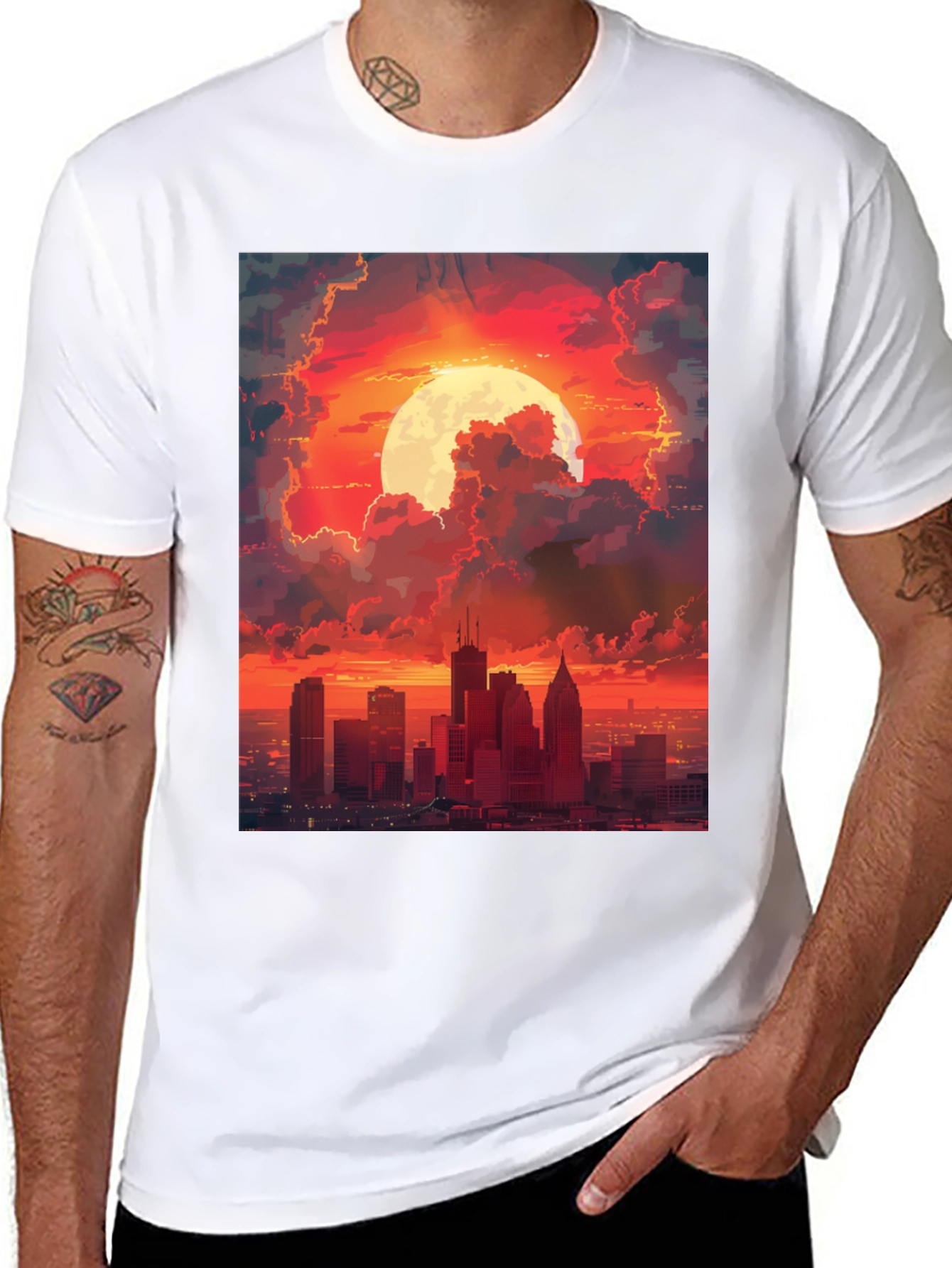 Cityscape Sunset Graphic Tee