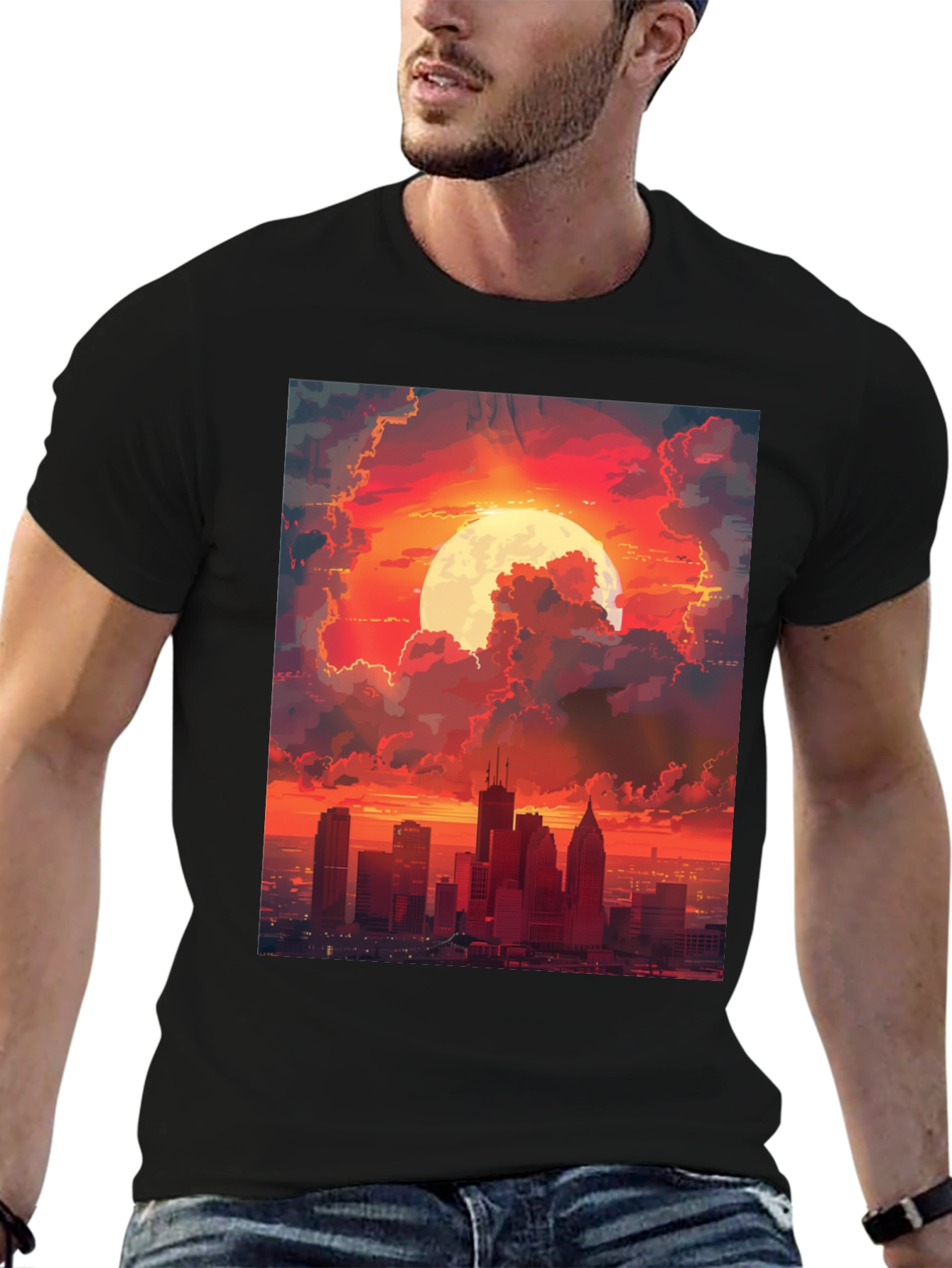 Cityscape Sunset Graphic Tee