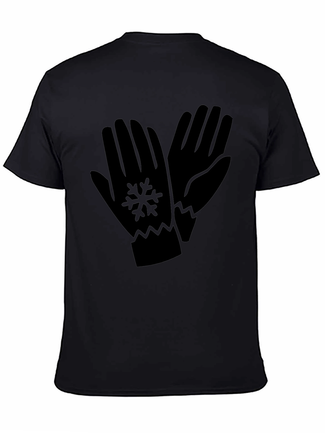 Winter Gloves Graphic Black T-Shirt