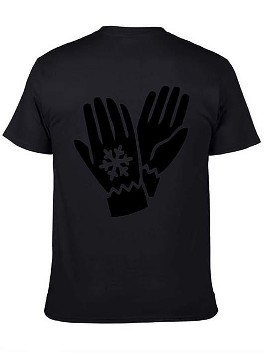 Winter Gloves Graphic Black T-Shirt
