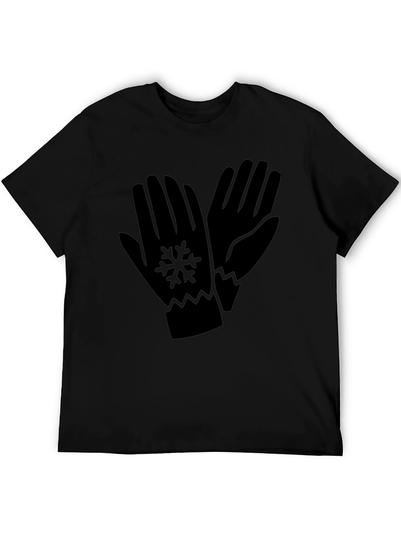 Winter Gloves Graphic Black T-Shirt