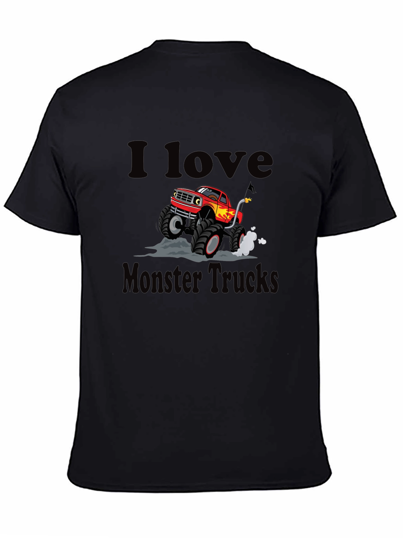 I Love Monster Trucks Black Graphic Tee
