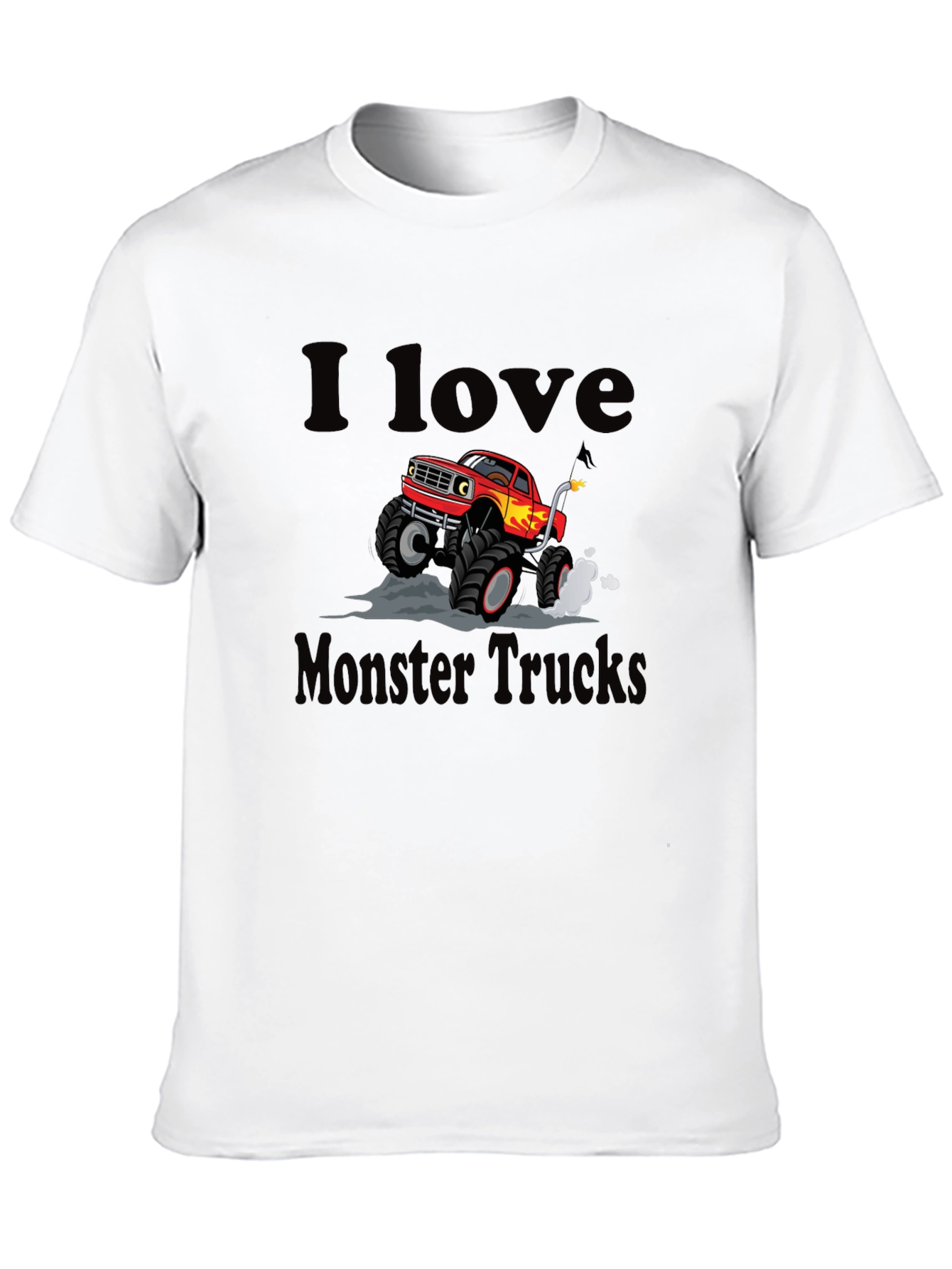 I Love Monster Trucks Black Graphic Tee