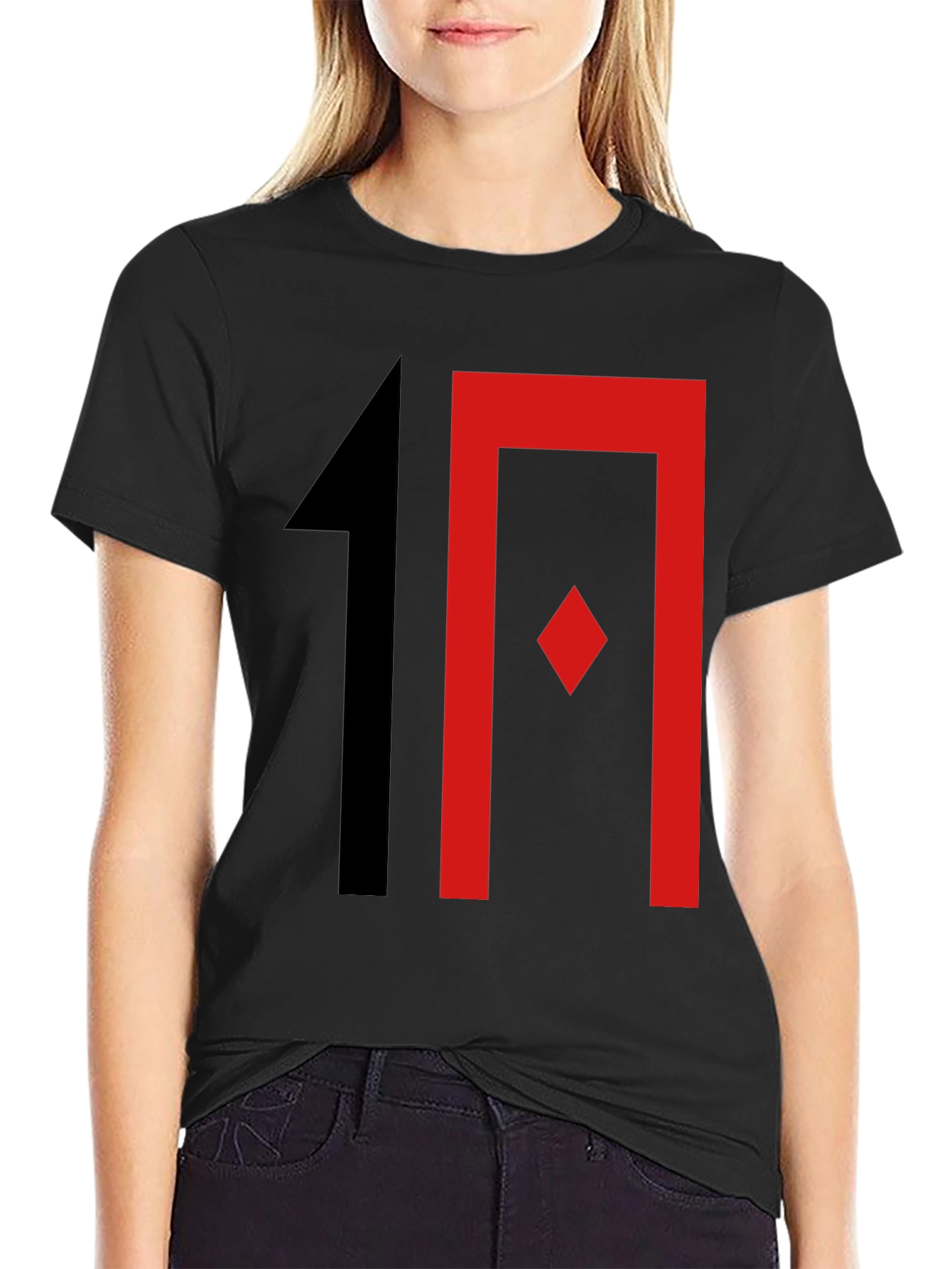 Stylish Graphic Print T-Shirt - Black with Bold Design