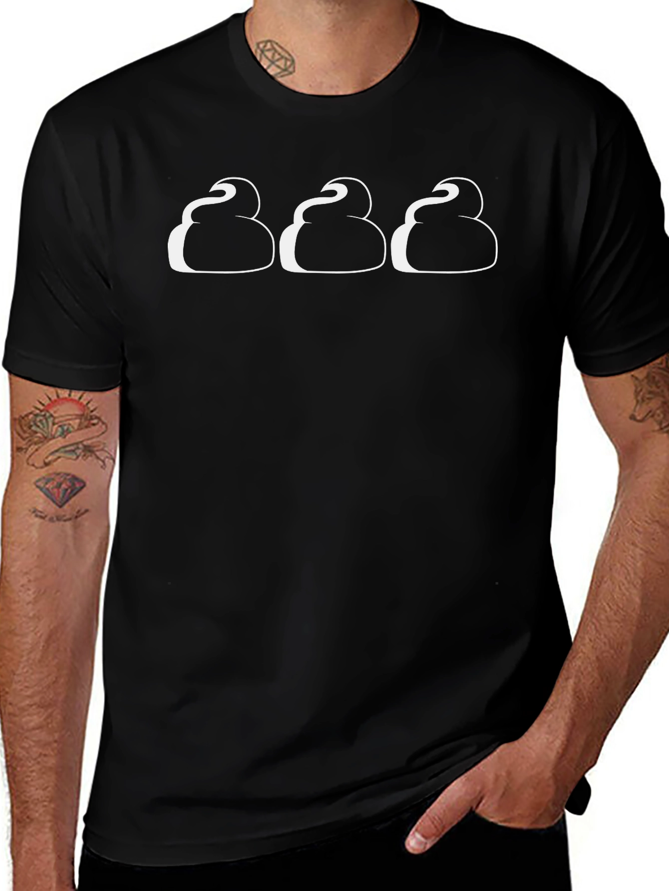 Mens Black T-Shirt with Novelty Graphic Print