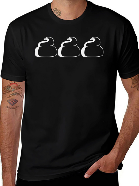 Mens Black T-Shirt with Novelty Graphic Print