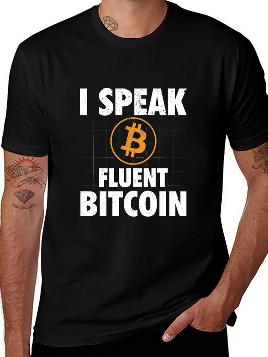 I Speak Fluent Bitcoin Black Graphic Tee