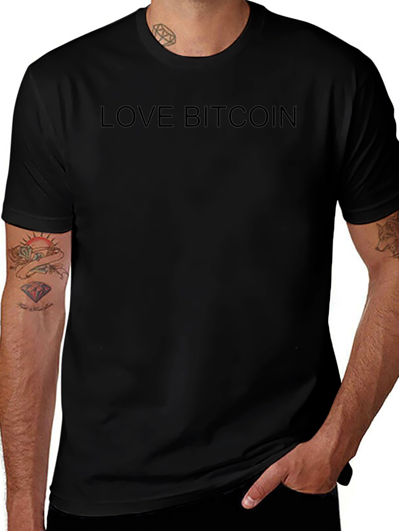 Love Bitcoin Black T-Shirt