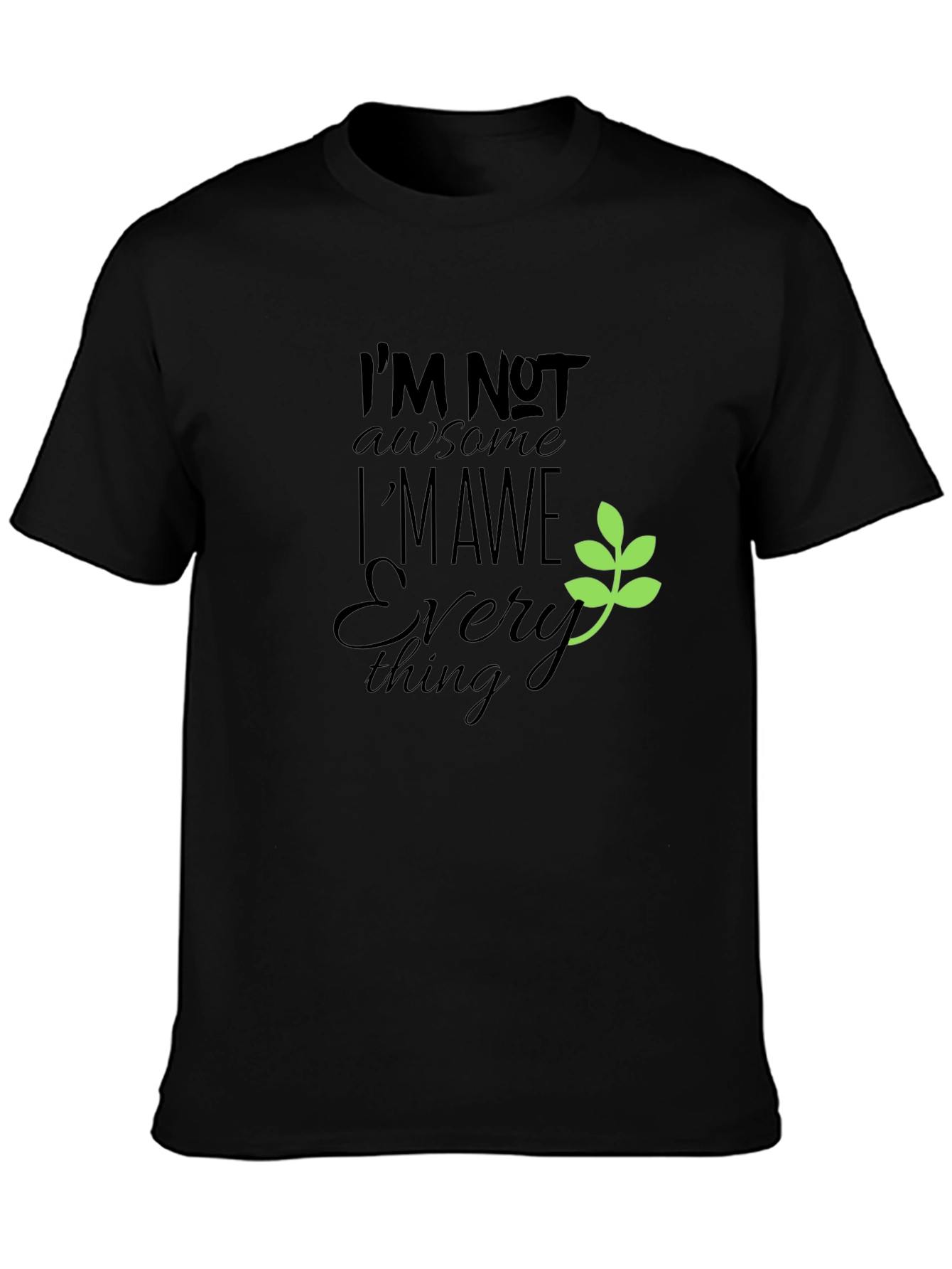 Awesome Everything Black Graphic Tee for Men