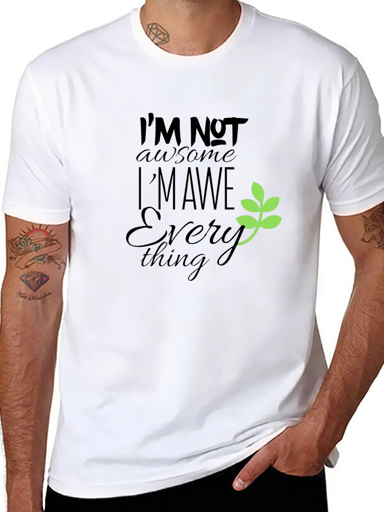 Awesome Everything Black Graphic Tee for Men