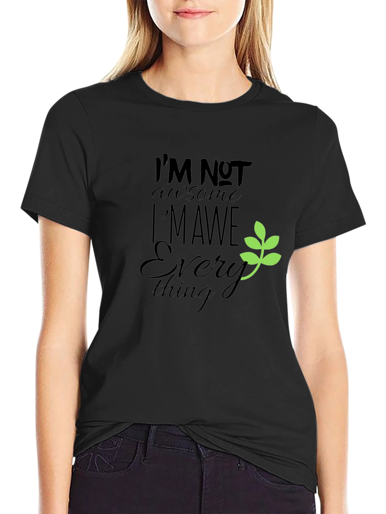 Awesome Everything Black Graphic Tee for Men