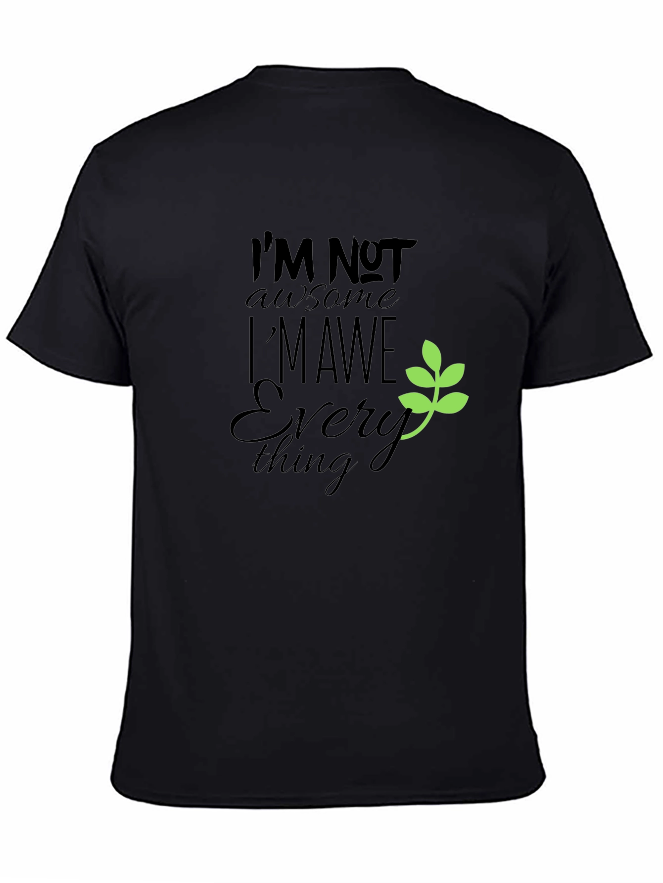 Awesome Everything Black Graphic Tee for Men